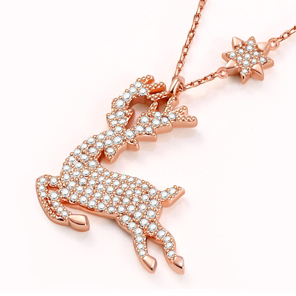 Gnoce Elk Necklace Paved with Stones_2