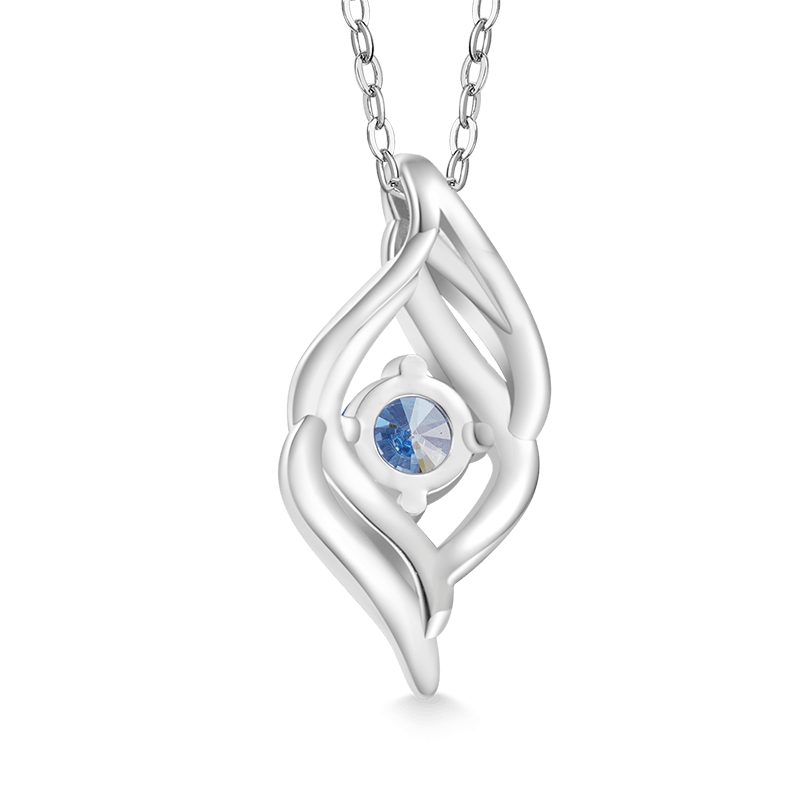 Gnoce Round Birthstone Curved Necklace_3