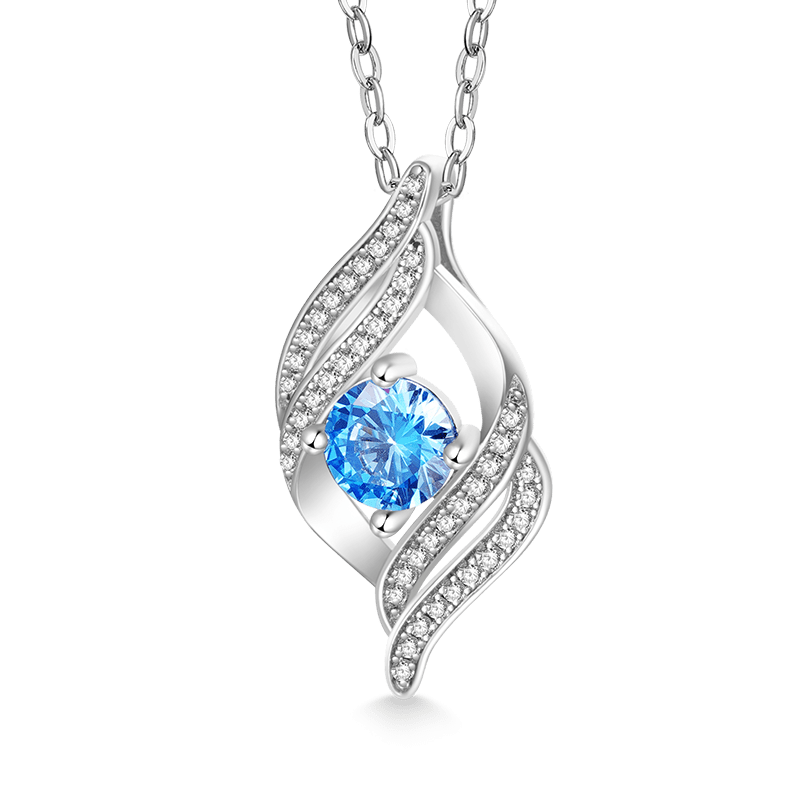 Gnoce Round Birthstone Curved Necklace_2