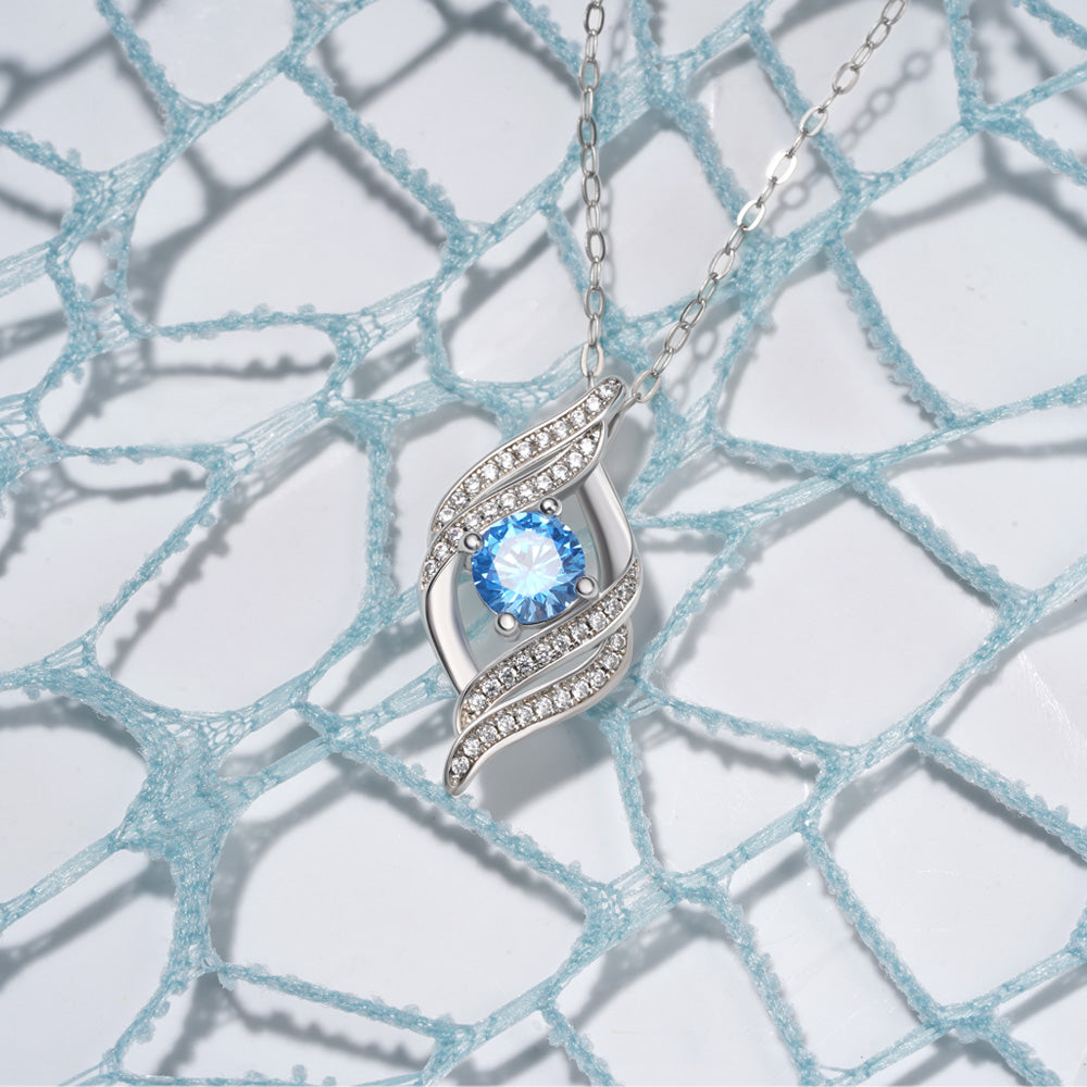 Gnoce Round Birthstone Curved Necklace_5