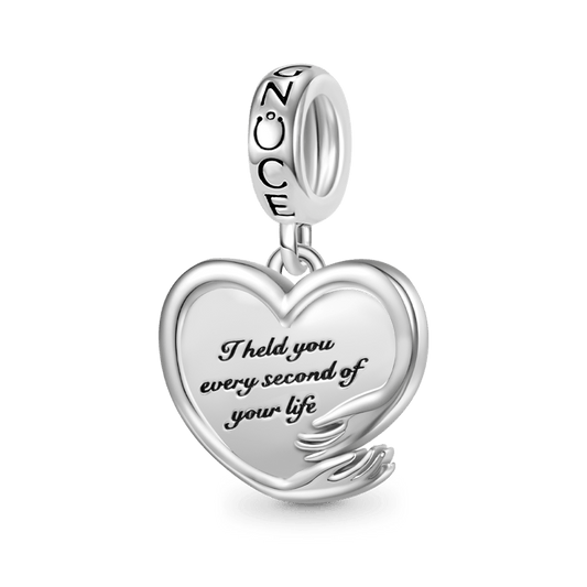 Gnoce "I held you every second of your life" Hug Heart Charm_1