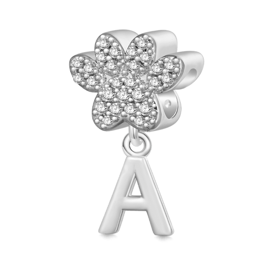 Gnoce Pet Dog Paw Initial Letters Personalized Pendant Dangle Charm_1