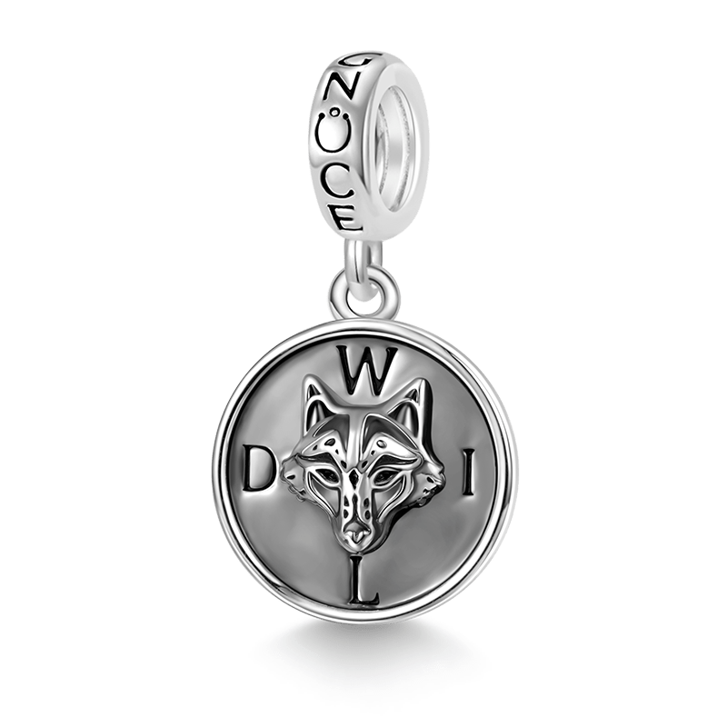 Gnoce "Free to Shine" Wolf King Pattern Pendant Dangle Charm_1