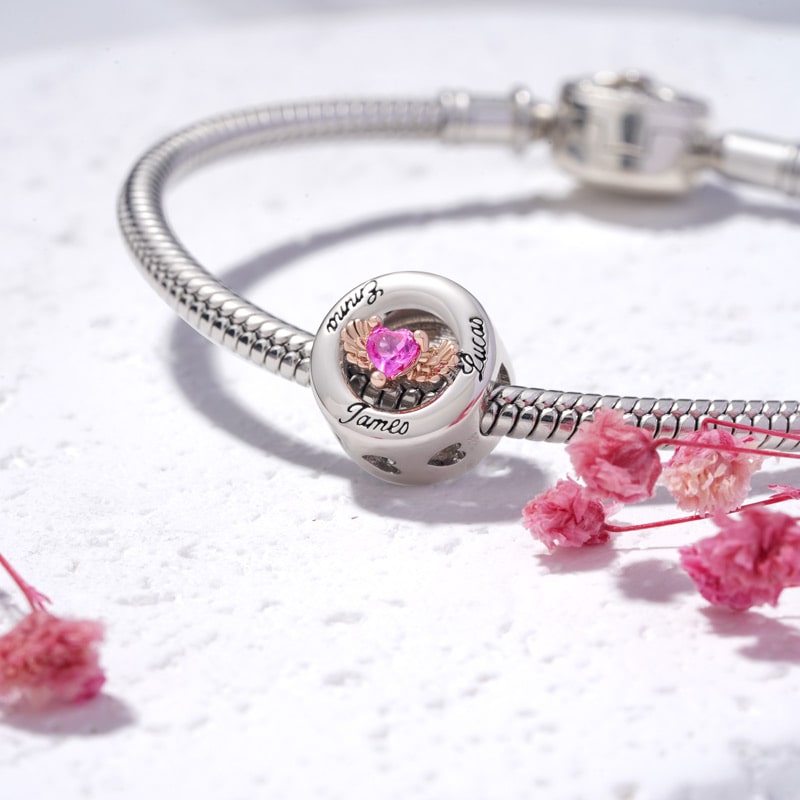Gnoce Engravable Name Wings of Love Charm_4