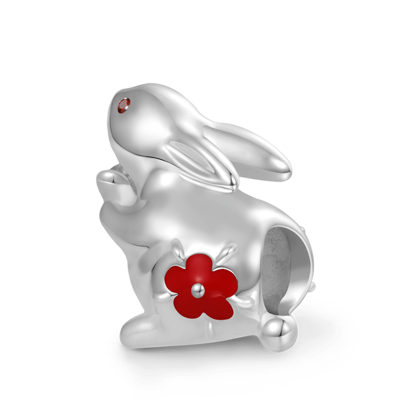 Gnoce Rabbit Red Flower Charm_1