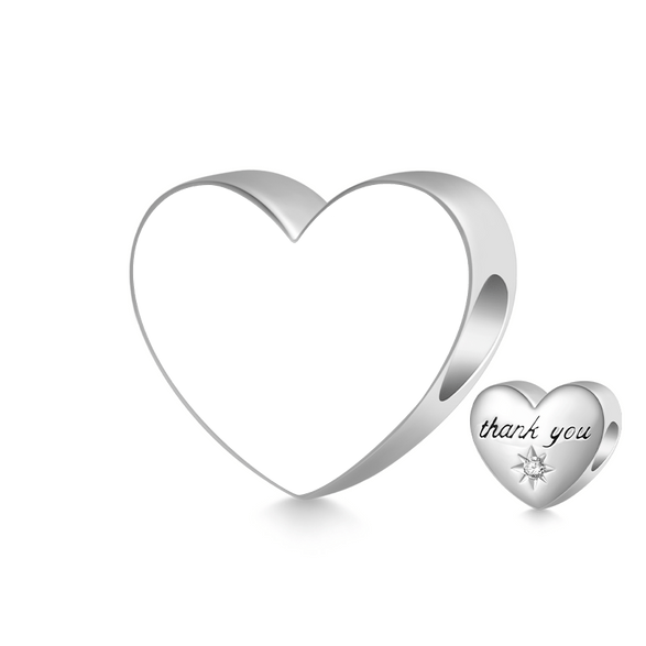 Gnoce Ciondolo Cuore Incisibile  "Grazie"