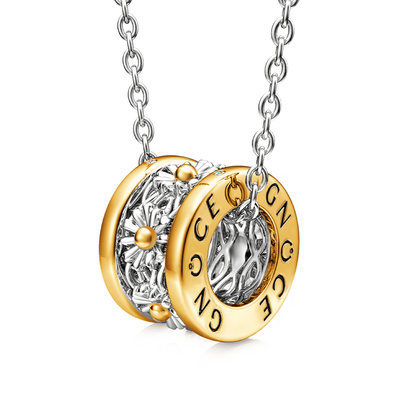 Gnoce Daisy Flower Pendant Necklace_1