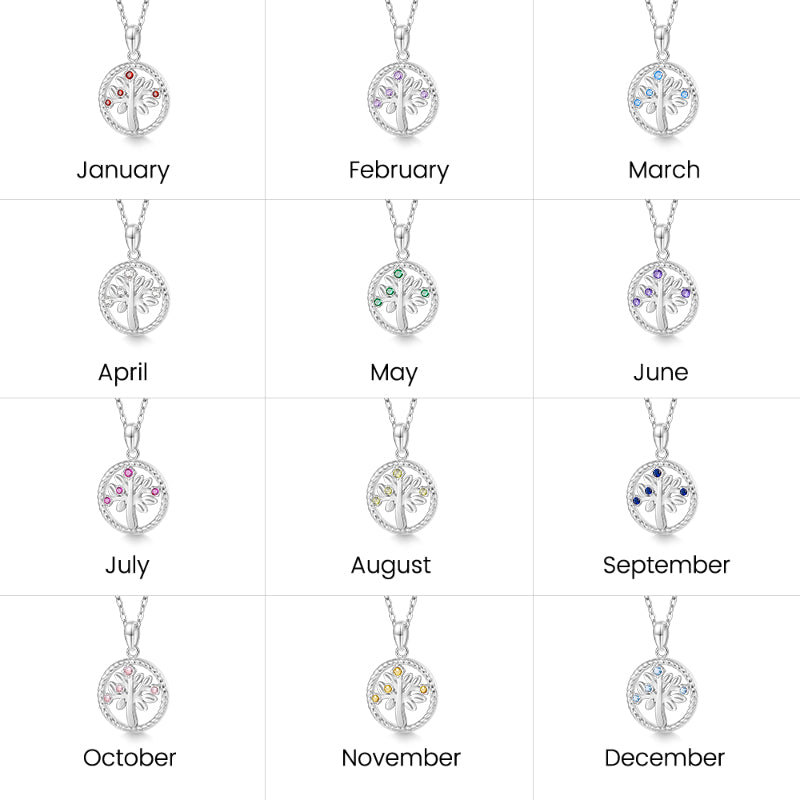 Gnoce Tree of Life Birthstone Necklace_7