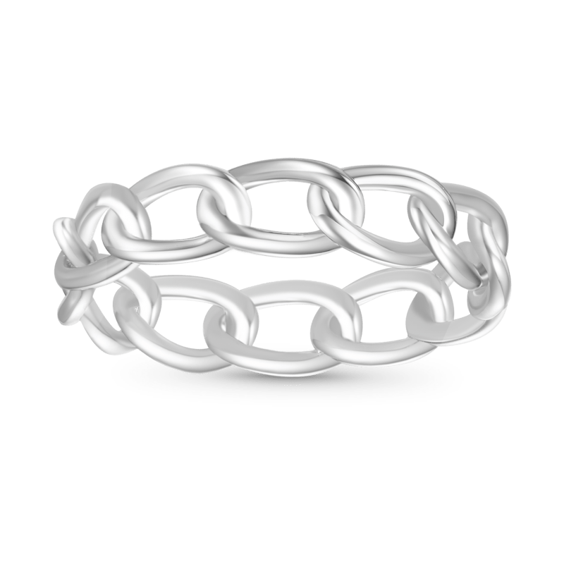 Gnoce Iconic Twist Silver Band Ring Platinum-plated Silver Blend_1