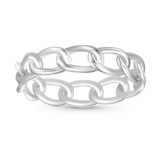 Gnoce Iconic Twist Silver Band Ring Platinum-plated Silver Blend_1