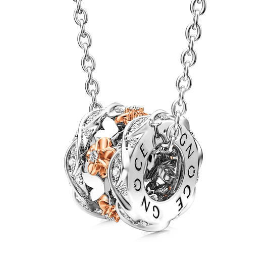 Gnoce Flower Butterfly Pendant Necklace_1