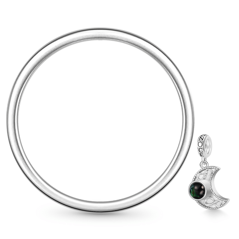 Gnoce Projection Moon Star Personalized Photo Pendant Dangle Charm_3
