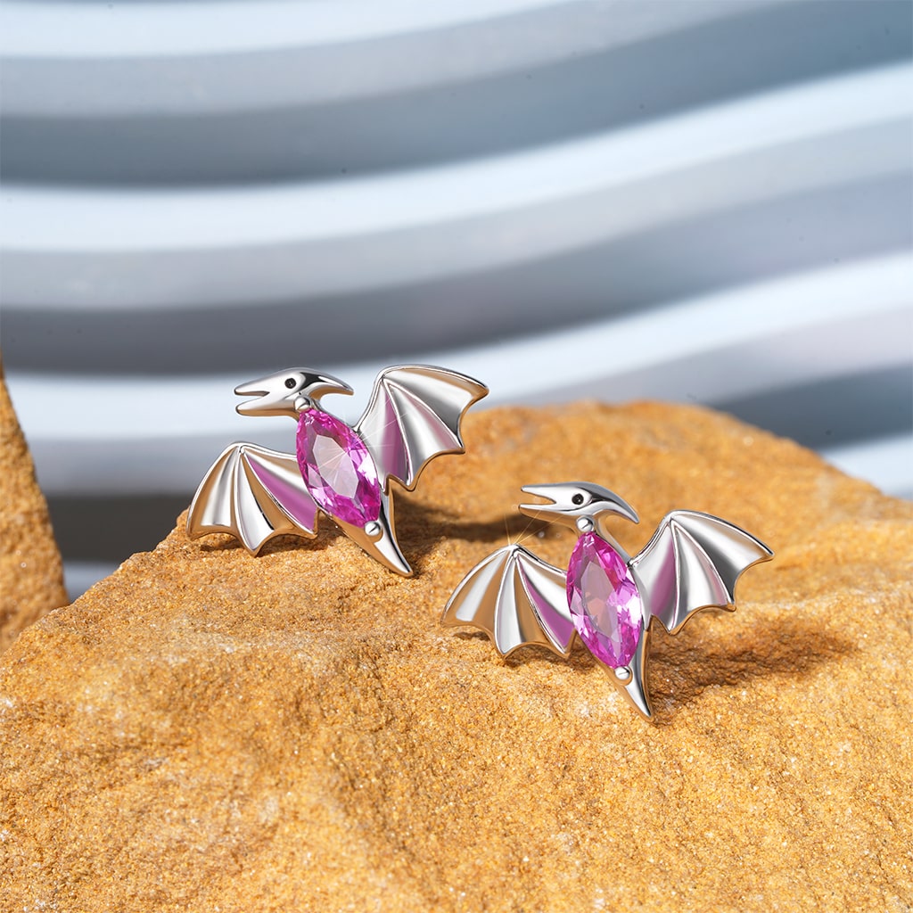 Gnoce Dinosaur Pterodactyl Stud Earrings_2