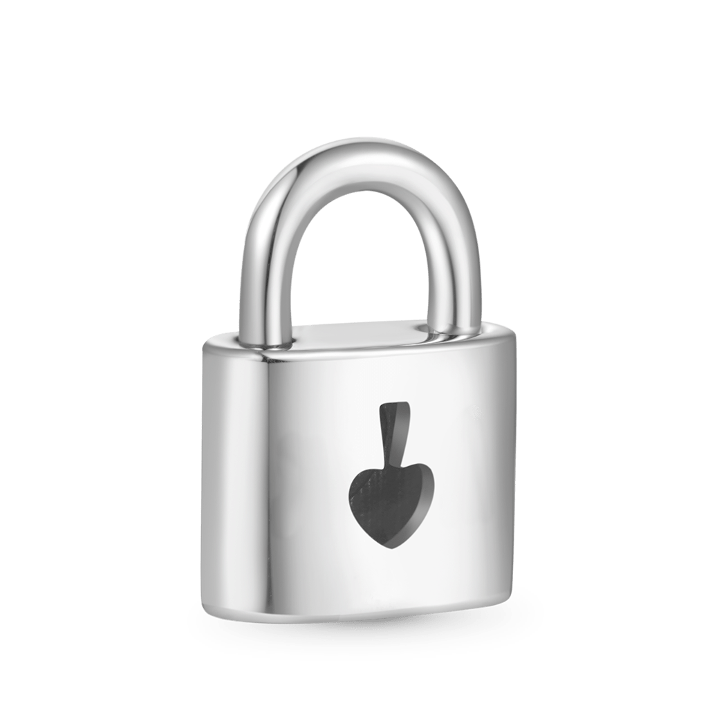 Gnoce Personalized Letter Openable Lock Charm Platinum-plated Silver Blend_3