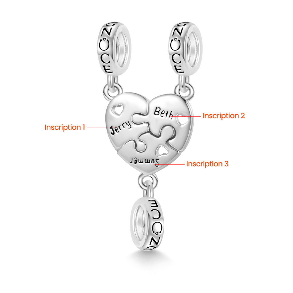 Gnoce Engravable Jigsaw Love Pendant Dangle Charm_2