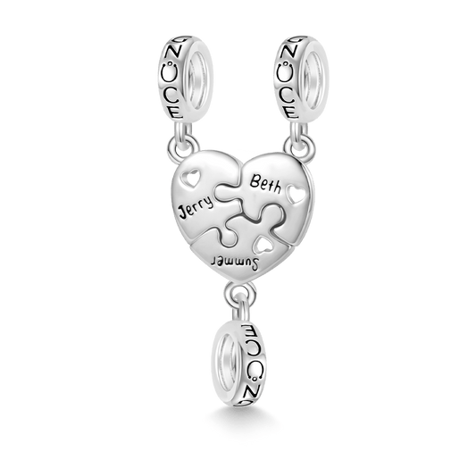Gnoce Engravable Jigsaw Love Pendant Dangle Charm_1