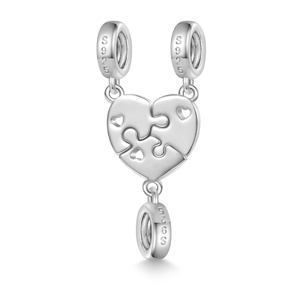 Gnoce Engravable Jigsaw Love Pendant Dangle Charm_3