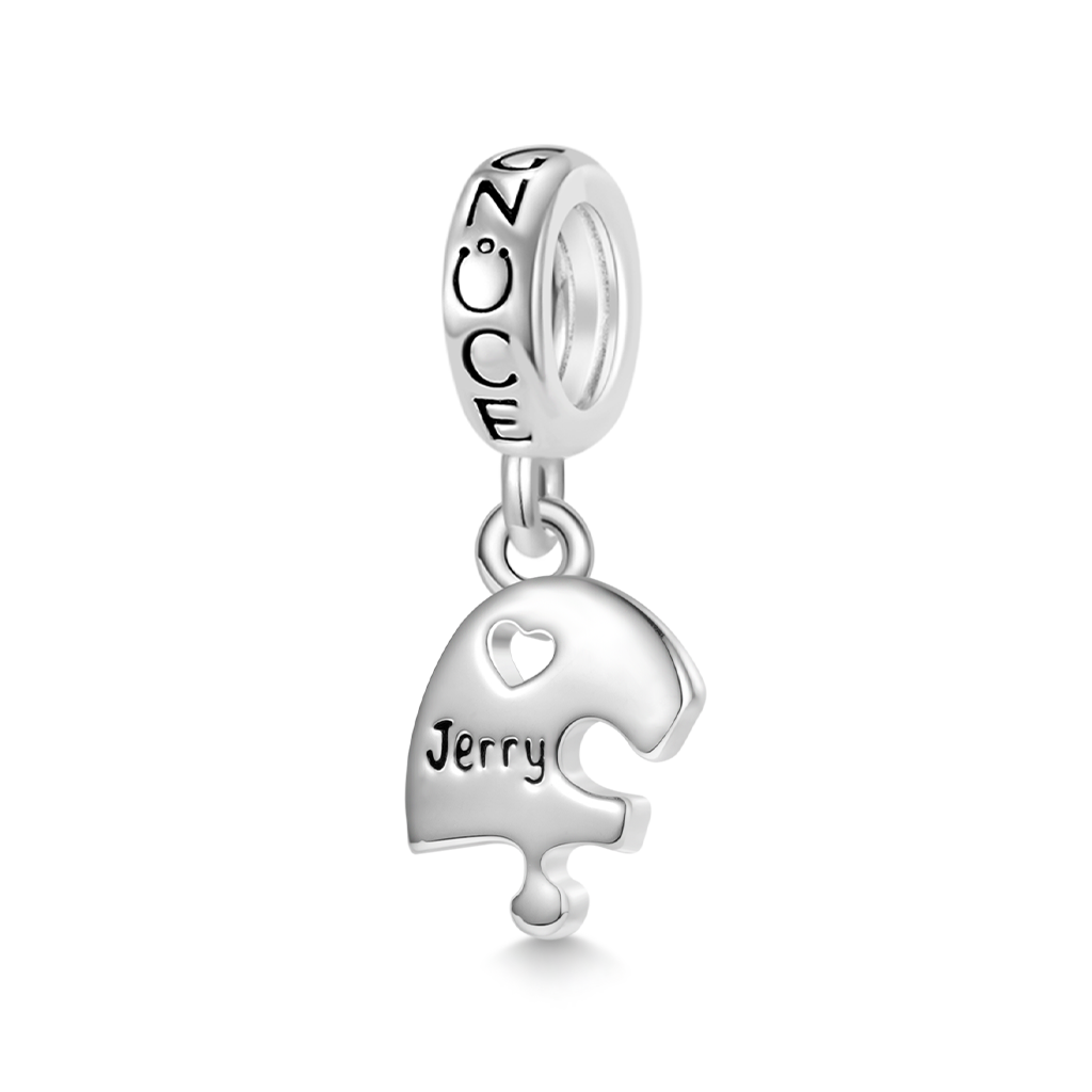 Gnoce Engravable Jigsaw Love Pendant Dangle Charm_4