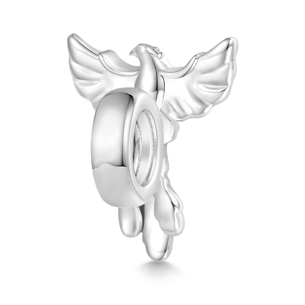 Gnoce Phoenix Stopper Charm Platinum-plated Silver Blend_2