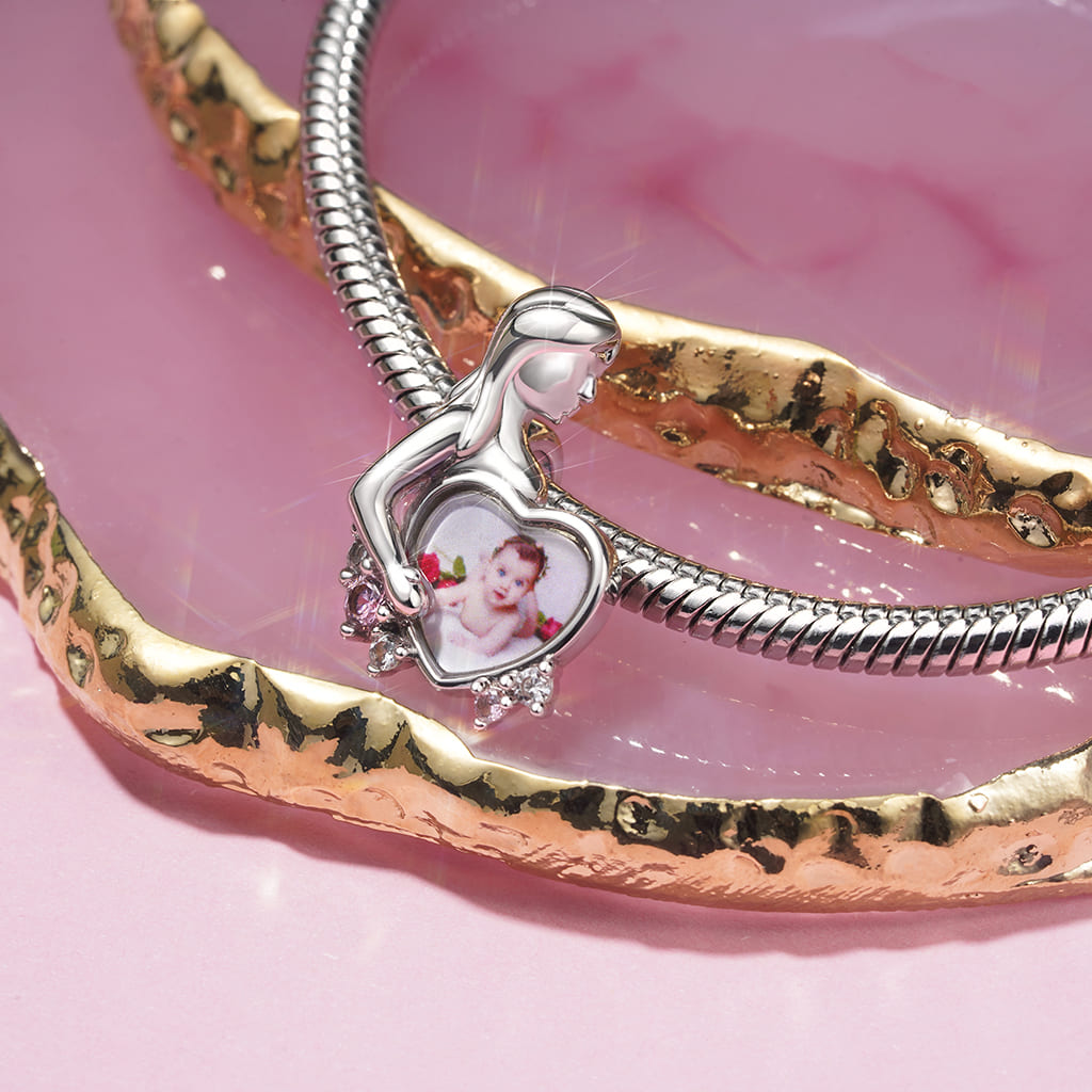 Gnoce Engravable Maternity Personalized Photo Charm_3