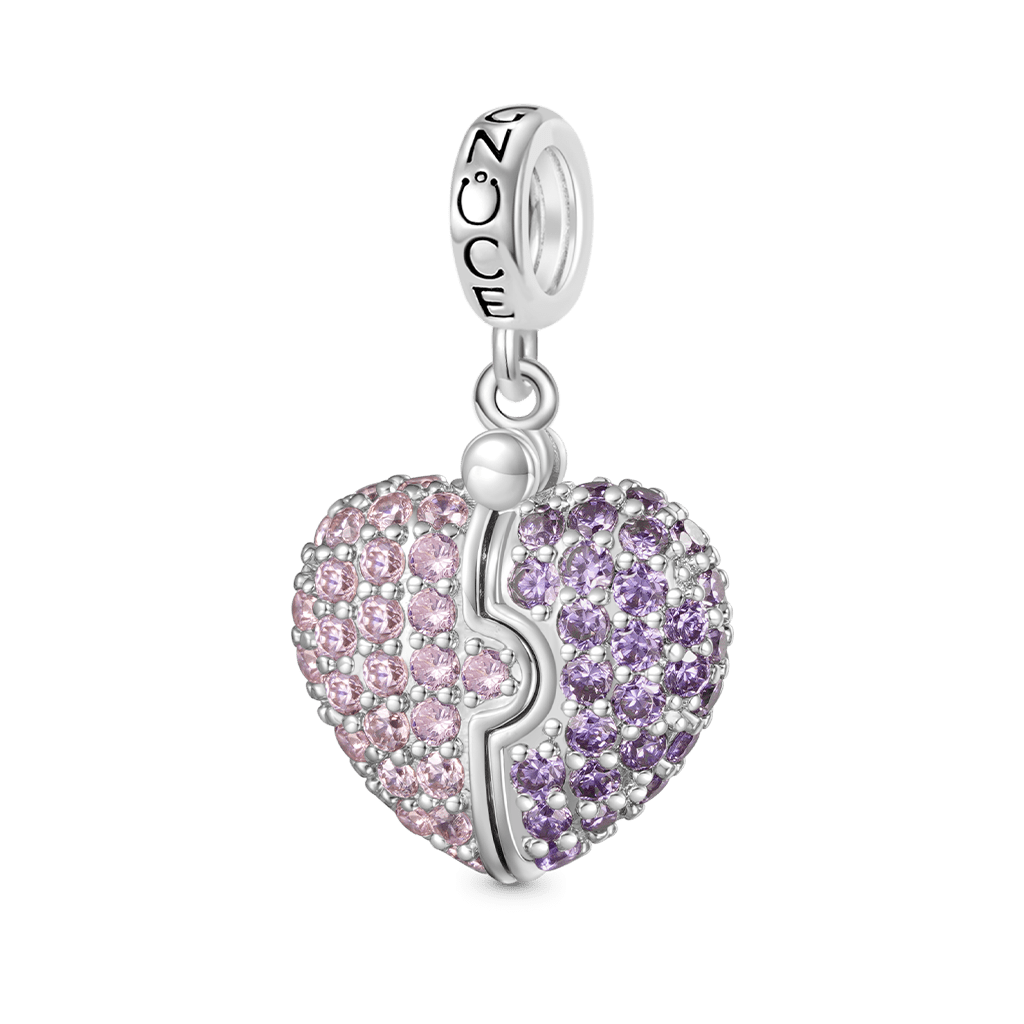 Gnoce Engravable Heart Locket Glow-in-the-Dark Pendant Dangle Charm_2