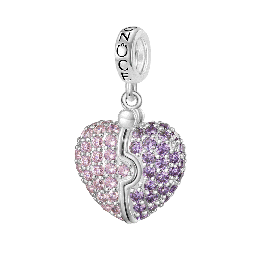 Gnoce Engravable Heart Locket Glow-in-the-Dark Pendant Dangle Charm_1