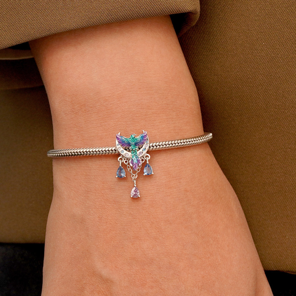 Gnoce Phoenix Moon Charm Platinum-plated Silver Blend_5