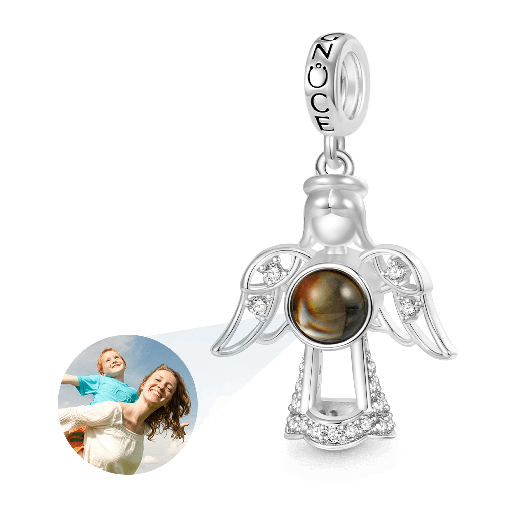 Gnoce Angel Projection Personalized Photo Pendant Dangle Charm_1