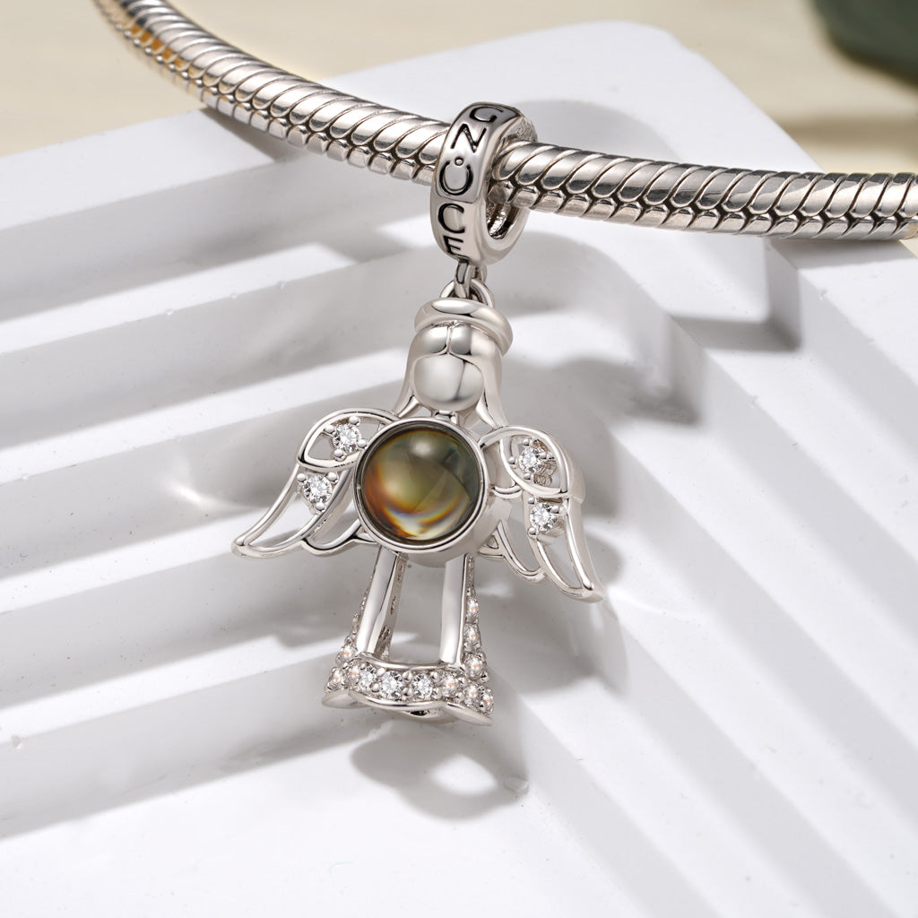 Gnoce Angel Projection Personalized Photo Pendant Dangle Charm_2