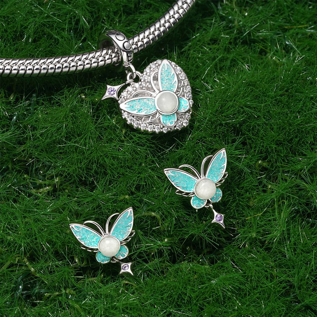 Gnoce Glow-in-the-Dark Butterfly Stud Earrings_4