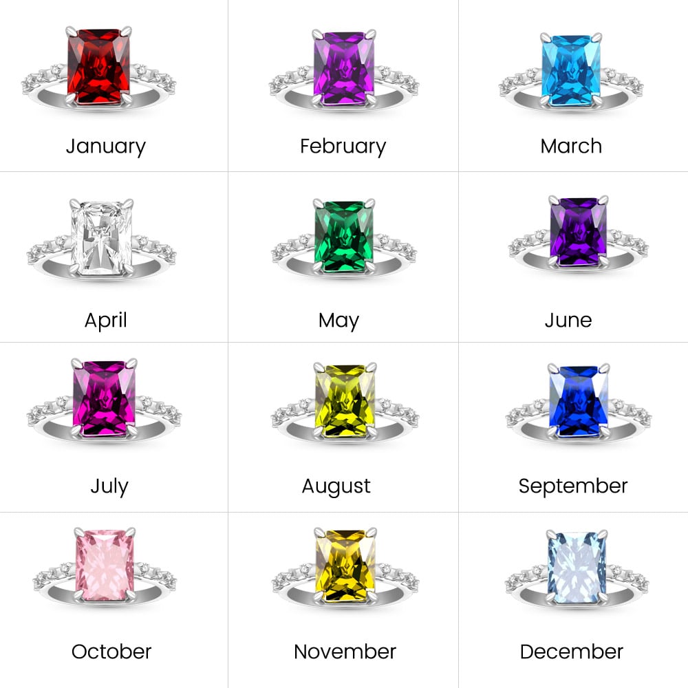 Gnoce Rectangular-Cut Birthstone Ring_7