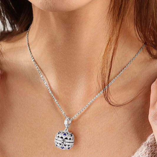 Gnoce Essential Oil Ball Fashion Necklace Platinum-plated Silver Blend_4
