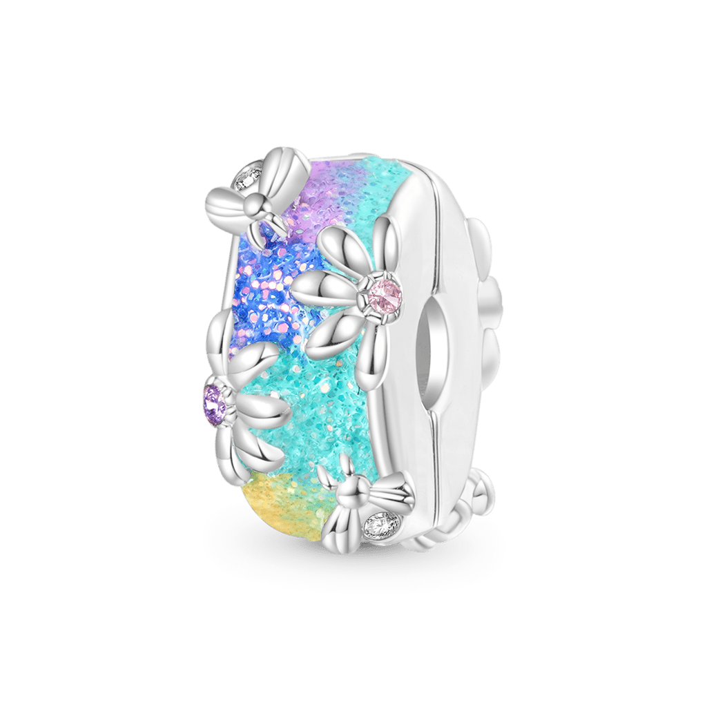 Gnoce Bee Daisy Colorful Charm Platinum-plated Silver Blend_1