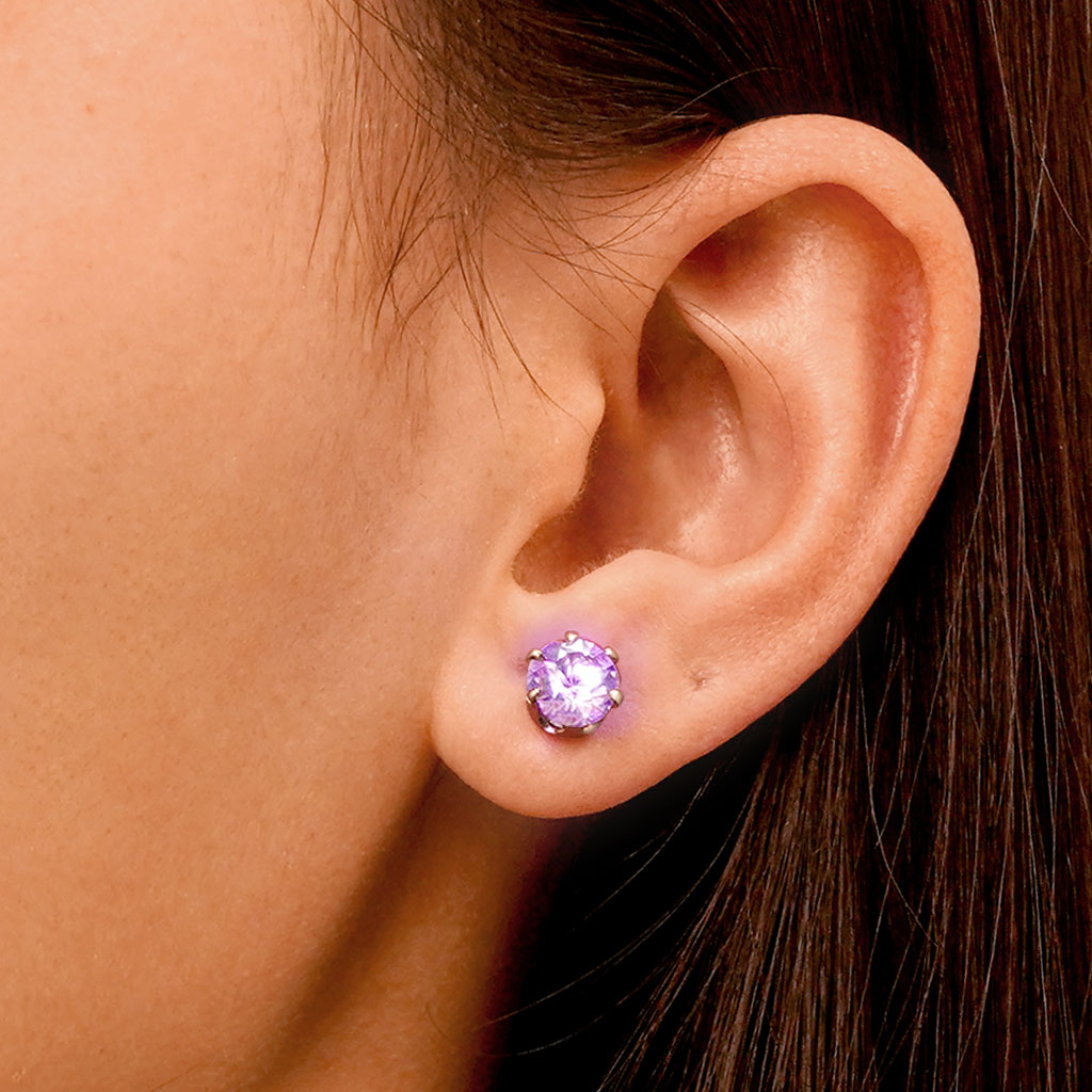 Gnoce Purple Party Light-up LED Stud Earring_6
