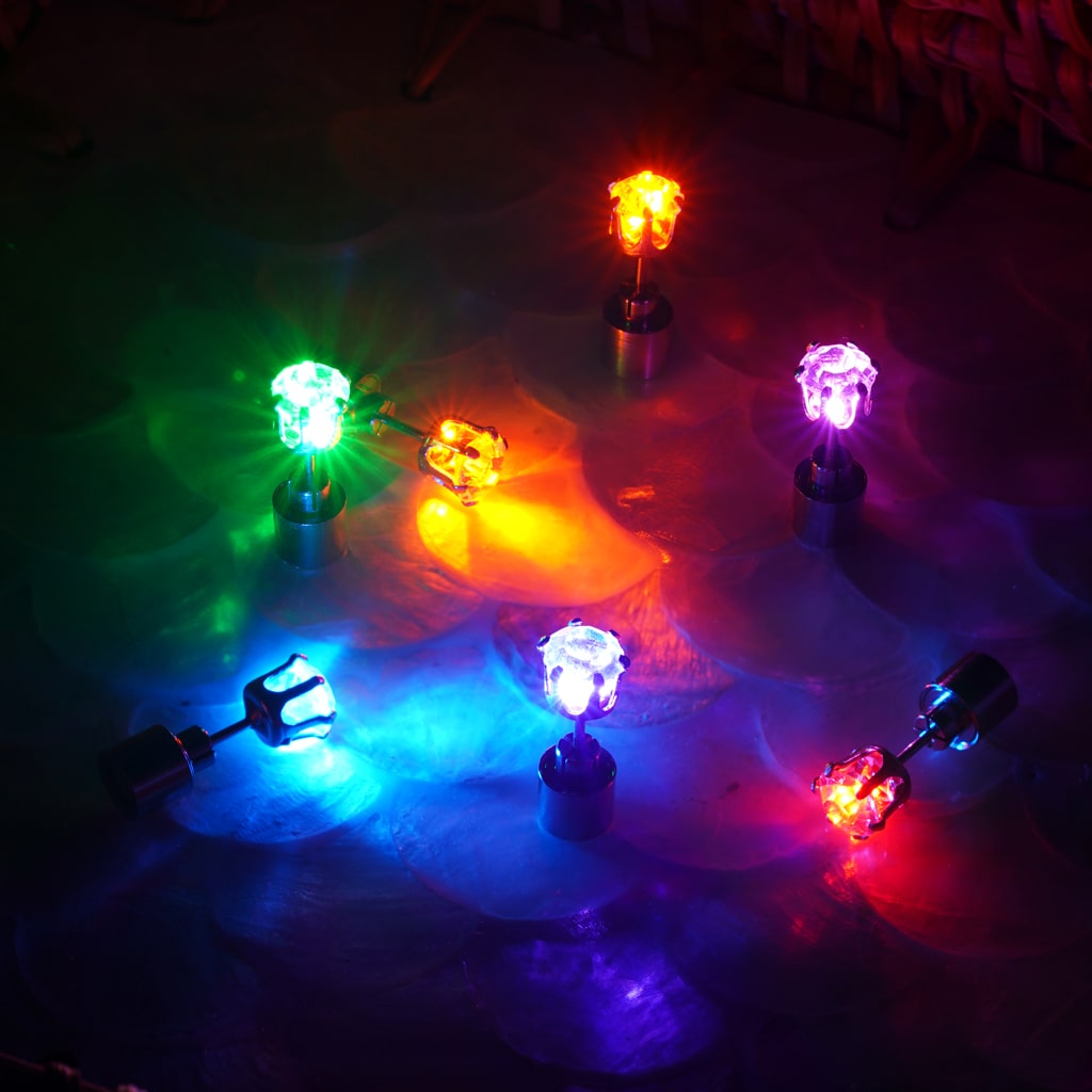Gnoce Purple Party Light-up LED Stud Earring_5