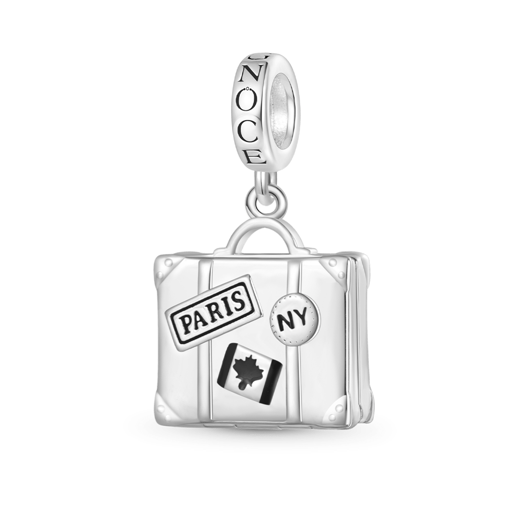 Gnoce Openable Personalized Photo Suitcase Pendant Dangle Charm_2