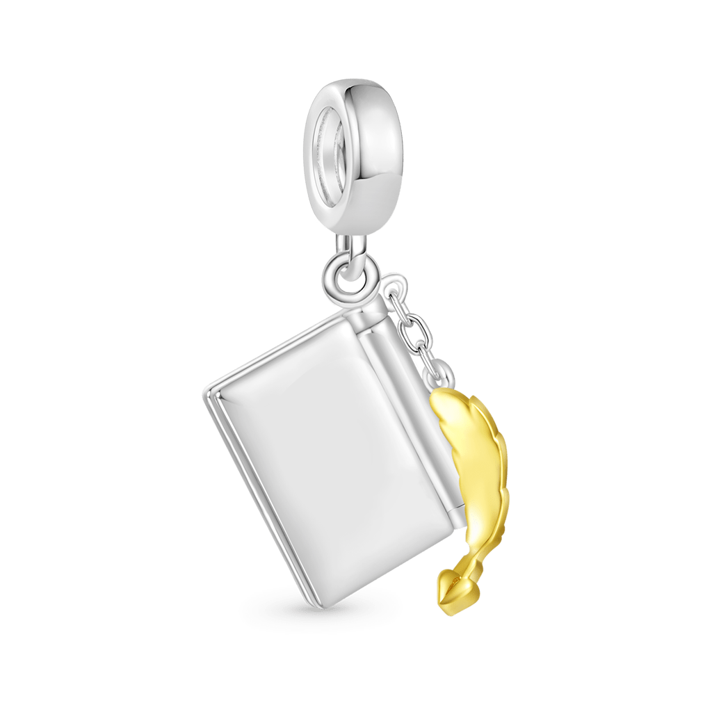 Gnoce “I lOVE READING" Openable Book Charm Platinum-plated Silver Blend_4
