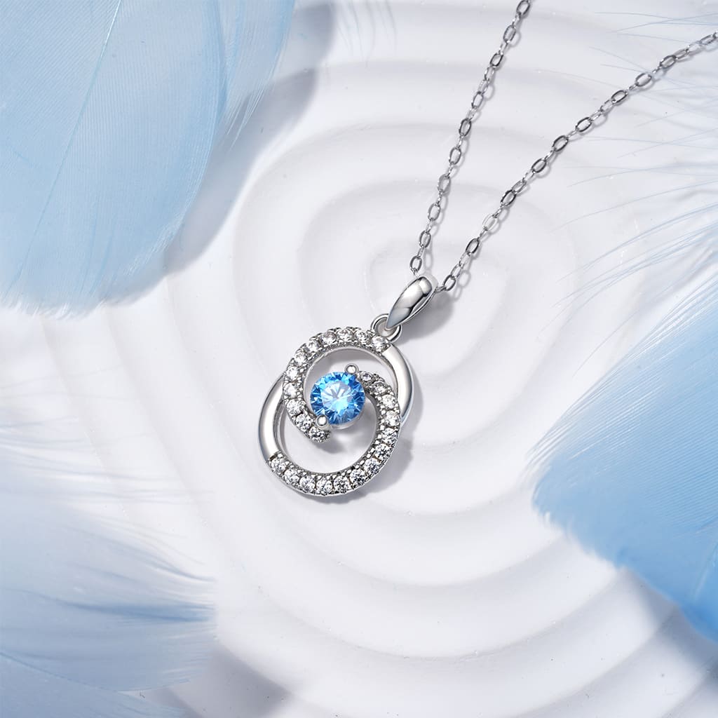 Gnoce Birthstone Heart of the Ocean Round Necklace_4