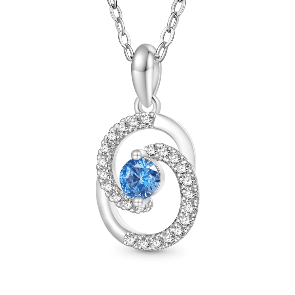 Gnoce Birthstone Heart of the Ocean Round Necklace_2