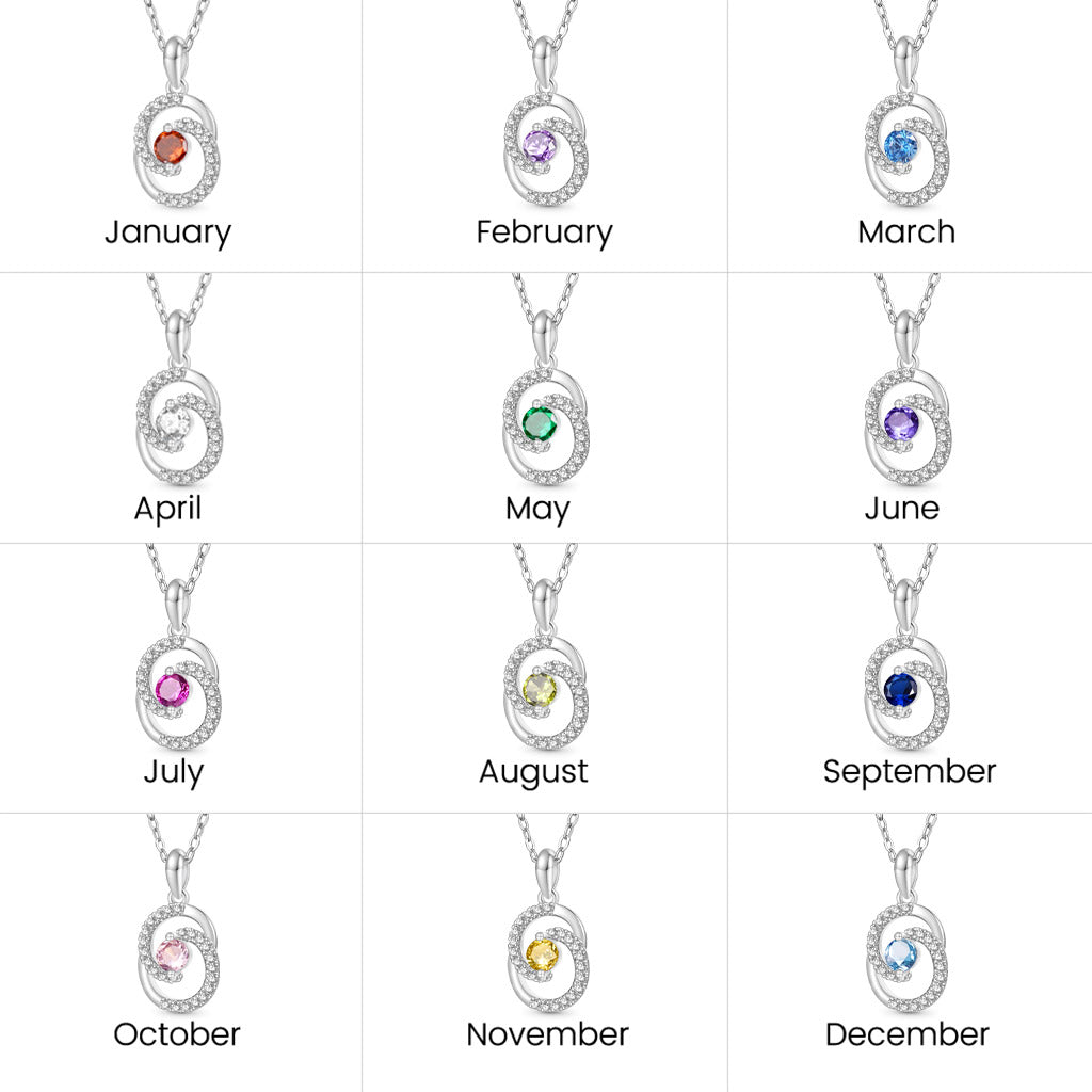 Gnoce Birthstone Heart of the Ocean Round Necklace_7