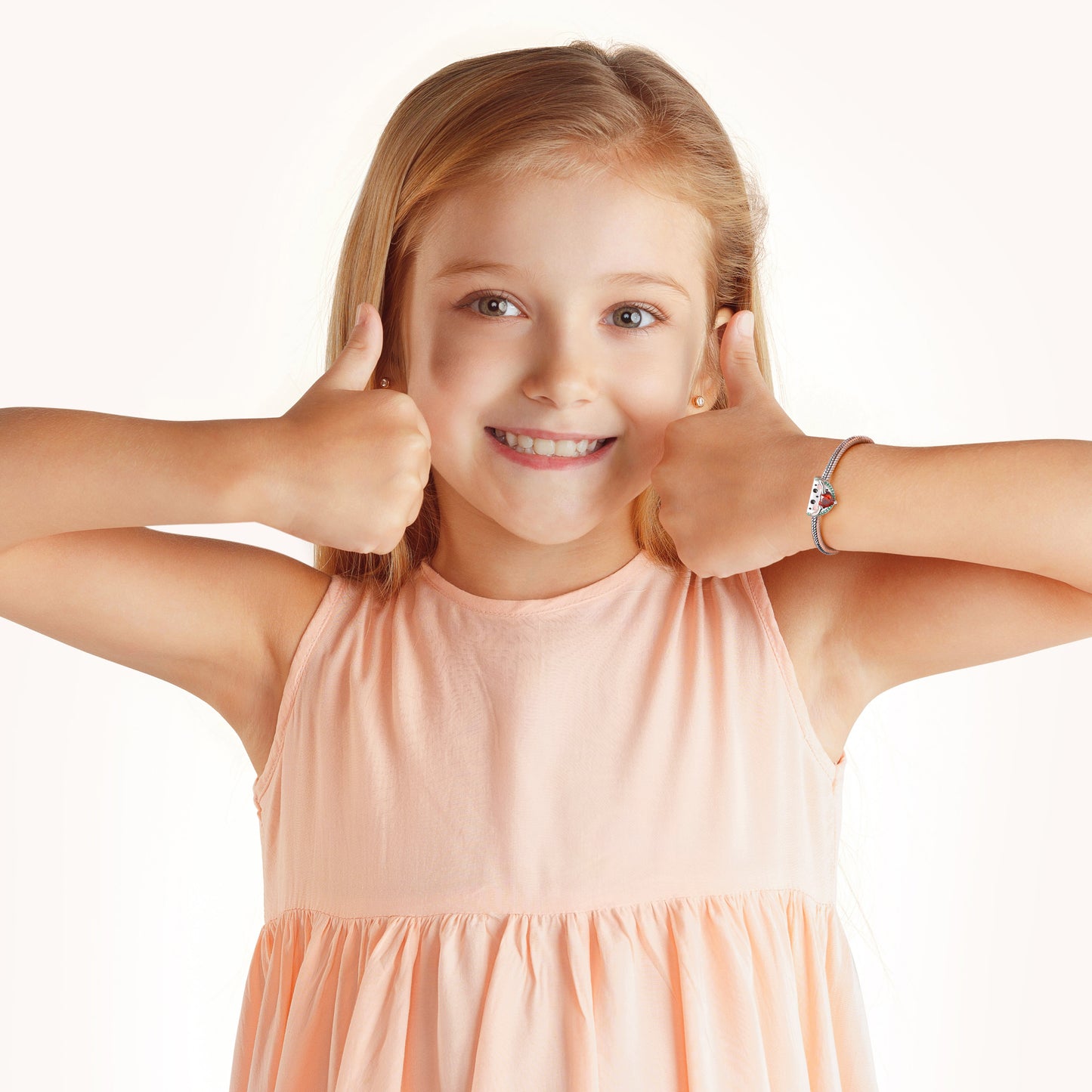 Watermelon Embraces Heart Gemstone Charm Bead 925 Sterling Silver_3