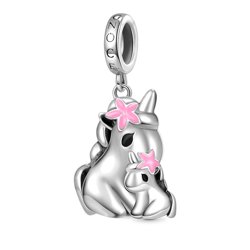 Gnoce Embrace Love Sakura Unicorn & Baby Pendant Dangle Charm_1