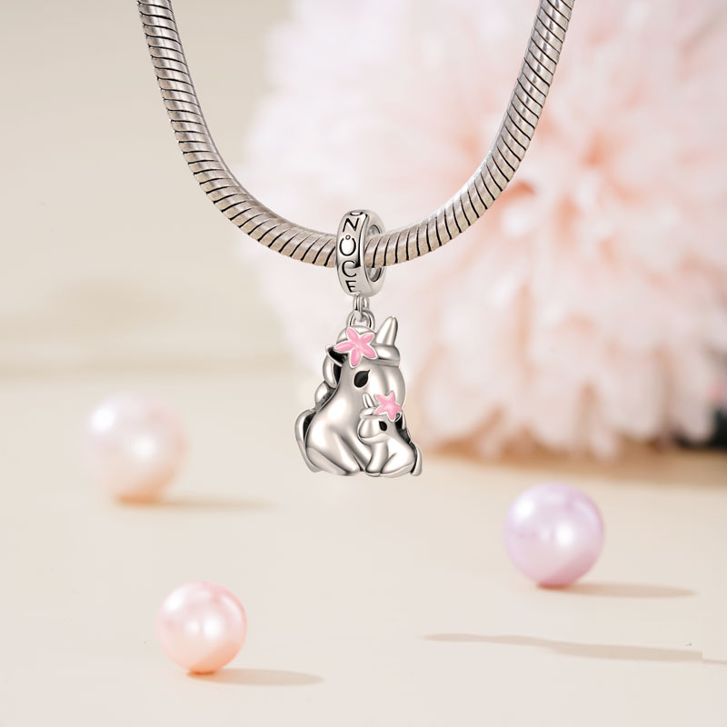 Gnoce Embrace Love Sakura Unicorn & Baby Pendant Dangle Charm_2