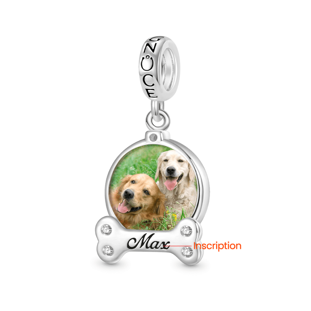 Gnoce Engravable Pet Dog Accessories Photo Pendant Dangle Charm_3