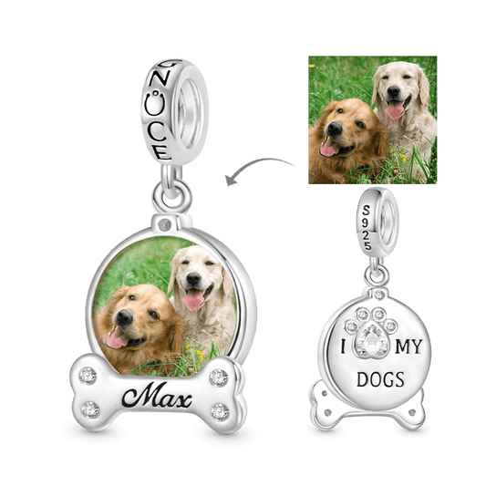 Gnoce Engravable Pet Dog Accessories Photo Pendant Dangle Charm_2