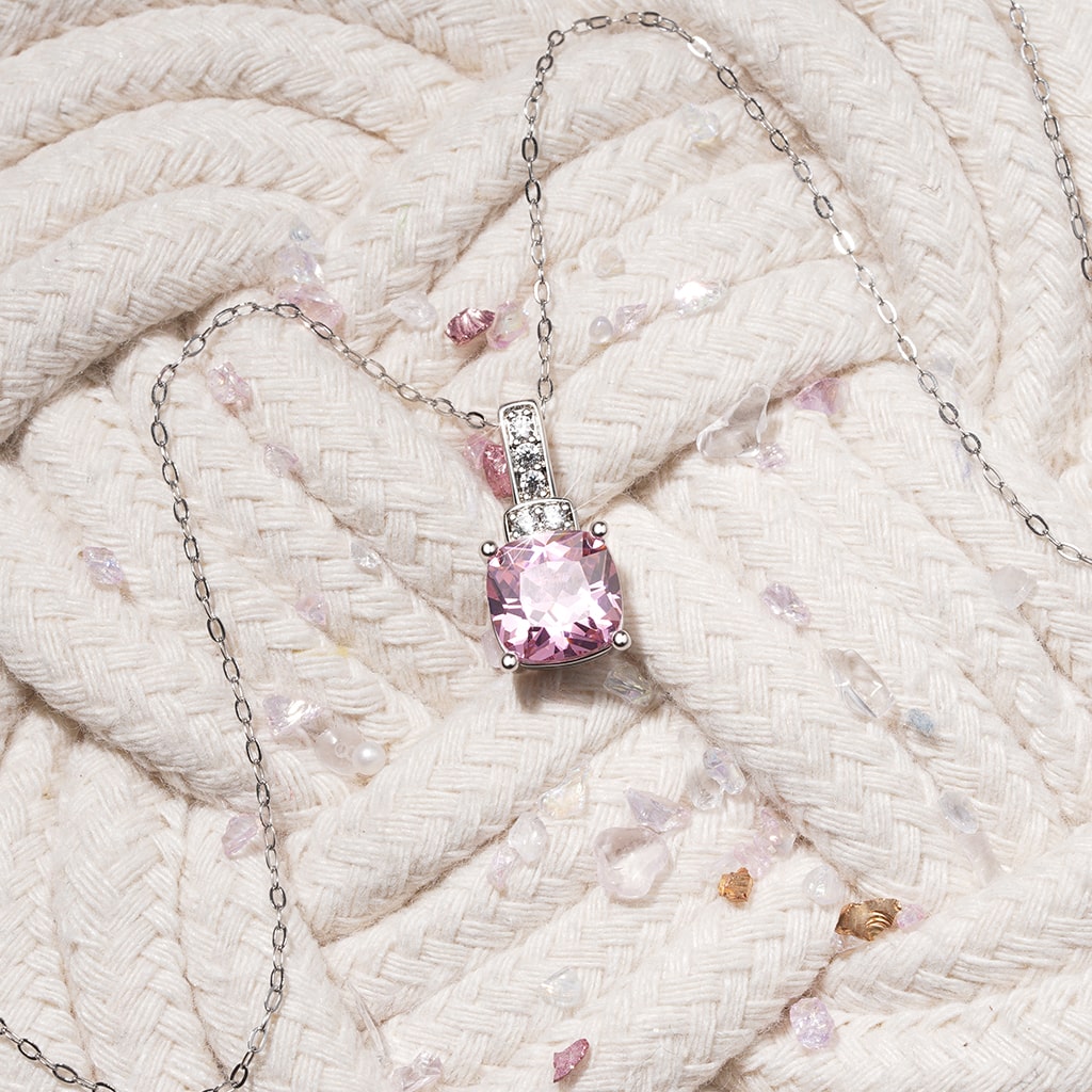 Gnoce Square-shaped Birthstone Dangle Necklace_3