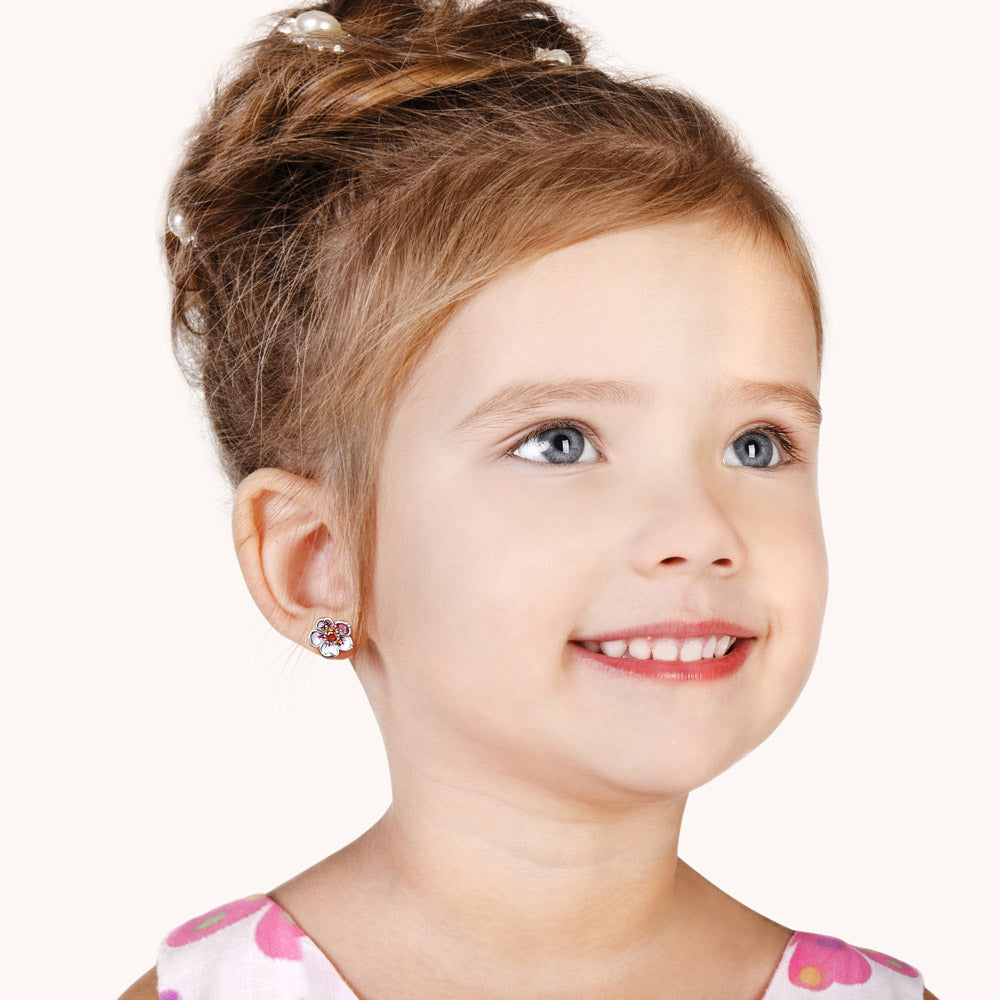 Gnoce Pink Cherry Blossoms Stud Earrings_3