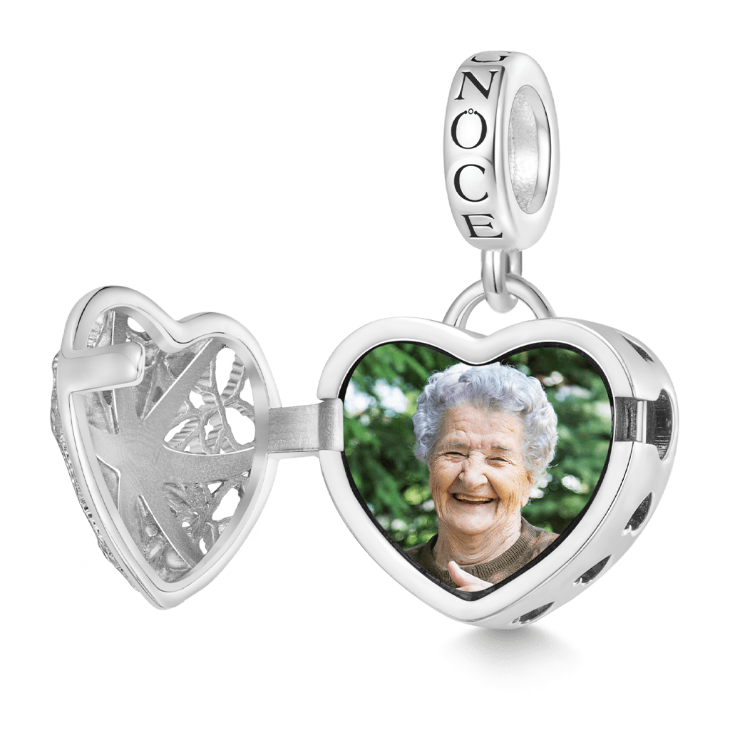 Gnoce Personalized Photo Hollow Heart Starfish Pendant Dangle Charm_2