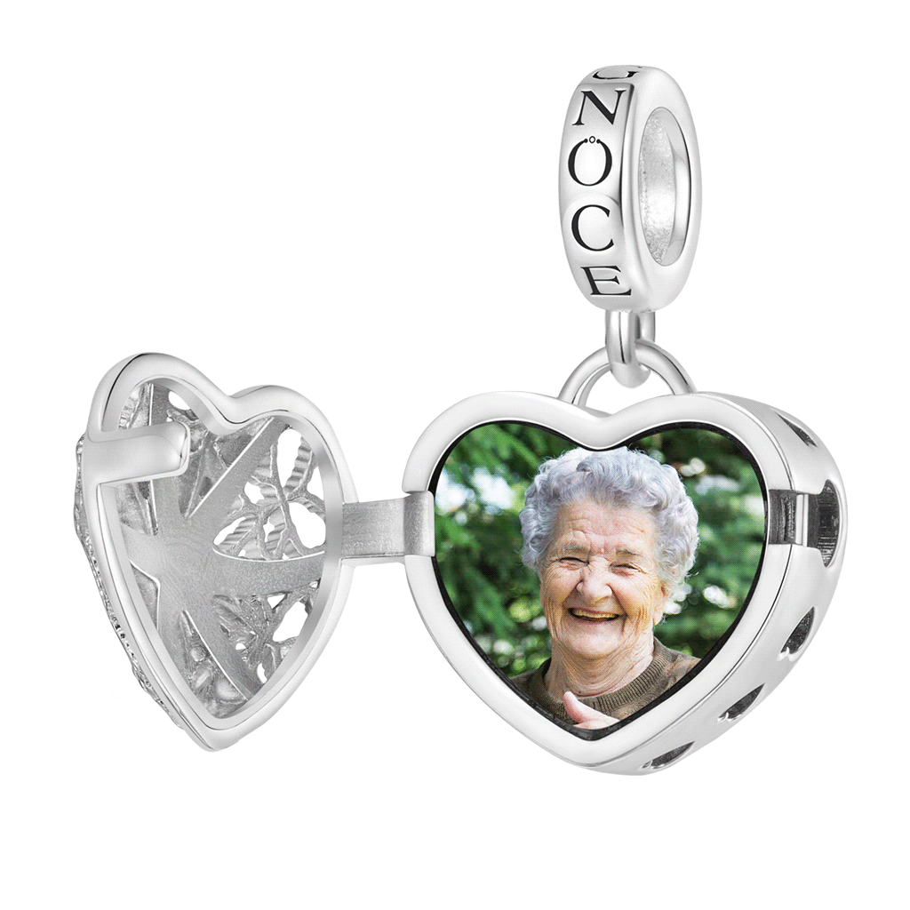 Gnoce Personalized Photo Hollow Heart Starfish Pendant Dangle Charm_1