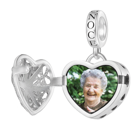 Gnoce Personalized Photo Hollow Heart Starfish Pendant Dangle Charm_2